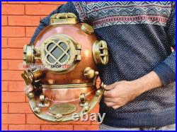 Nautical Boston scuba 18 Diving Divers Helmet with black wooden base decorative