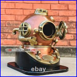 Nautical Boston scuba 18 Diving Divers Helmet with black wooden base decorative