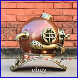 Nautical Boston scuba 18 Diving Divers Helmet with black wooden base decorative