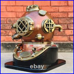 Nautical Boston scuba 18 Diving Divers Helmet with black wooden base decorative