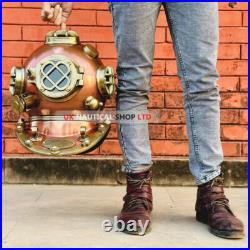 Nautical Boston scuba 18 Diving Divers Helmet with black wooden base decorative
