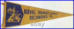 Naval Training School Richmond VA Pennant 26 Silk US Navy Flag Vintage