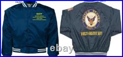 Naval Weapons Station Yorktown-vaembroidered Satin Jacket Officially Licensed