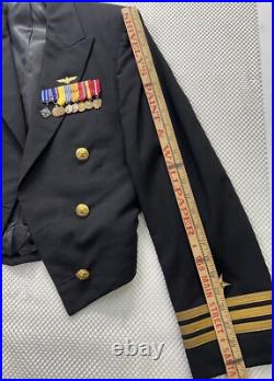 Navy Dress Uniform Jacket Dress Mens Wool mix Davis Clothing Co Medals Insignia