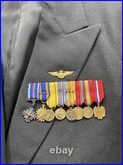 Navy Dress Uniform Jacket Dress Mens Wool mix Davis Clothing Co Medals Insignia