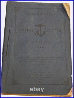 Navy Register United States Year 1853 Washington'C Alexander, Printer' Sting B