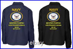 Navy Uss Florida Bb-30 Battleship Coaches Jacket. Navy Official License