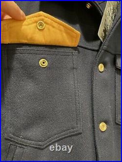New! Dehen 1920 X Ship John Sz L Navy Blue Wool Hopkins Jacket Coat. Made In USA