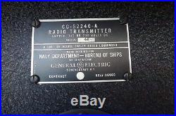 New In Crate 1943 WW II General Electric TAJ-19 US Navy Ship Radio Transmitter
