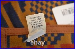 New Pendleton Jacquard Throw Copper 68 x 57 Blanket Cotton Wool Brown Blue