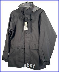 New USN US Navy Cold Weather Parka Jacket Black GoreTex Medium Regular