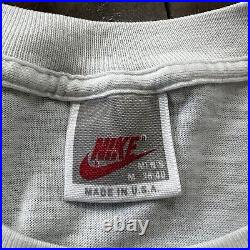 Nike Vintage RARE T Shirt Mens M Gray Tag 80s Cavemen Beginning Promo Beer 90s