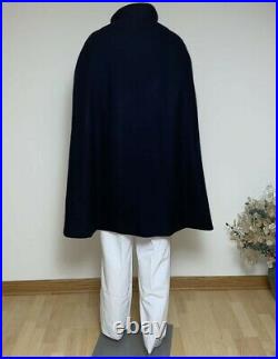 Nurse cape navy blue wool with red satin, one size, new. Handmade, no brand
