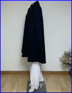Nurse cape navy blue wool with red satin, one size, new. Handmade, no brand