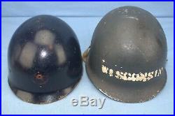 ORIGINAL WW2 Front Seam Damage Control Schlueter M1 Helmet US Navy Swivel Bale