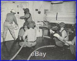 ORIGINAL WW2 Front Seam Damage Control Schlueter M1 Helmet US Navy Swivel Bale