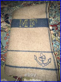 Old Antique Wool Sailor Blanket US Navy One of A Kind Rare