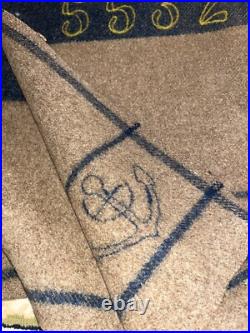 Old Antique Wool Sailor Blanket US Navy One of A Kind Rare Old Antique Wool Sailor Blanket US Navy One of A Kind Rare
