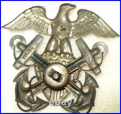 Old Usn United States Navy H Hamburger Sterling Hat Pin