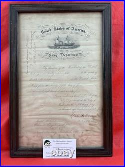 Original 1875 U. S. Navy Department Document Signed By Secretary Of The Navy