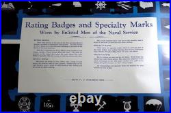 Original 1937 United States Navy Badges Insignia Matt Murphey Poster Sign