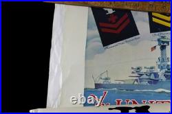 Original 1937 United States Navy Badges Insignia Matt Murphey Poster Sign