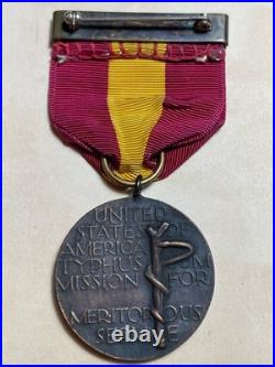 Original 1942 United States Typhus Commission Meritorious Service Medal US Navy