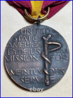 Original 1942 United States Typhus Commission Meritorious Service Medal US Navy