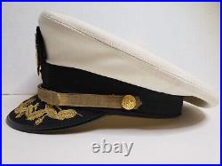 Original U. S. Navy CAPT/CDR Service Dress Visor Cap Bancroft Pac-Cap 1950s-1960s