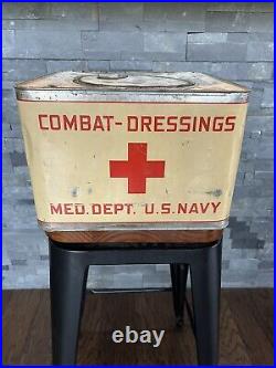 Original U. S. WWII US Navy Shipboard Medical Department Combat Dressing Box