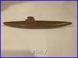 Original VTG US Brass Trench Art 12 Submarine Paperweight Hefty 3 lbs. 7.4 Oz