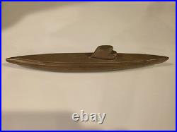 Original VTG US Brass Trench Art 12 Submarine Paperweight Hefty 3 lbs. 7.4 Oz