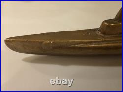 Original VTG US Brass Trench Art 12 Submarine Paperweight Hefty 3 lbs. 7.4 Oz Original VTG US Brass Trench Art 12 Submarine Paperweight Hefty 3 lbs. 7.4 Oz