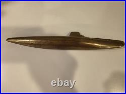 Original VTG US Brass Trench Art 12 Submarine Paperweight Hefty 3 lbs. 7.4 Oz