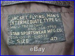 Original Vietnam Usn Us Navy Pilot Leather G-1 Flight Jacket