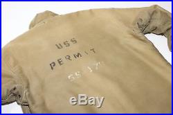 Original WW2 US Navy USN N-1 Deck Jacket USS Permit SS-178 Size 40 Work Coat