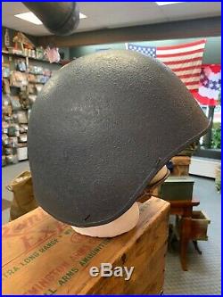 Original WWII U. S. Navy USN MK2 Talker Gunner Flak Helmet with Chin Strap WW2