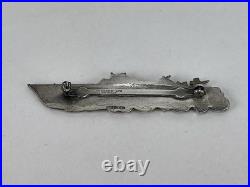Original WWII US Navy PT Boat 9.6g Sterling Silver Badge Pin Back, Needs new pin