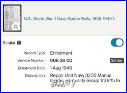 Original WWII US Navy STERLING ID Bracelets Lot Admiralty Islands Pacific CA1