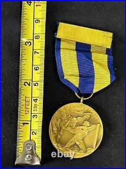 Original WWII United States Navy Expeditions Medal Medallio 1970 Pin