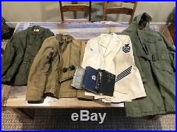 Original WWII WW2 US Navy USN N-1 Deck Jacket+More Named Lot