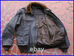 Original Ww-ii Usn M-422a Ed Church M-422 Leather Flight Jacket Large Size 42