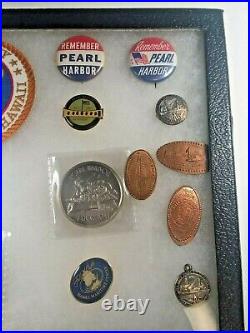 PEARL HARBOR MEDALS, PATCHES, BUTTONS EXCELLENT CONDITION 8 x 12 CASE