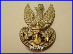 Poland Ww2 Original Gaunt Made Polish Navy Eagle Cap Badge Circa 1941