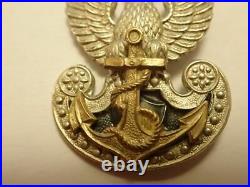 Poland Ww2 Original Long Beak Polish Navy Eagle Cap Badge Circa 1940