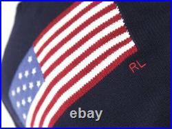 Polo Ralph Lauren Crew Pullover USA Flag Sweater Navy
