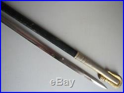 Post WWII Gemsco Model 1852 USN US Navy-Naval Officers Etched Sword withScabbard