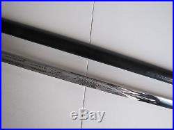 Post WWII Model 1852 USN US Navy-Naval Officers Etched Sword withLeather Scabbard
