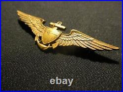 Post Ww1 Pre Ww2 All Feathers Very Rare Oroid H&h Navy Pilot Wing Pinback 2.75