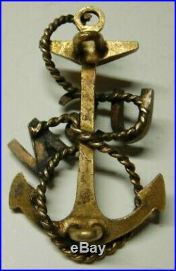 Pre 1905 US Navy Chief's Hat Badge Early Two loop Backing